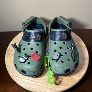 Crocs Naruto Shipuden Kakashi Green Navy Classic Clog Size US 13 Mens NEW